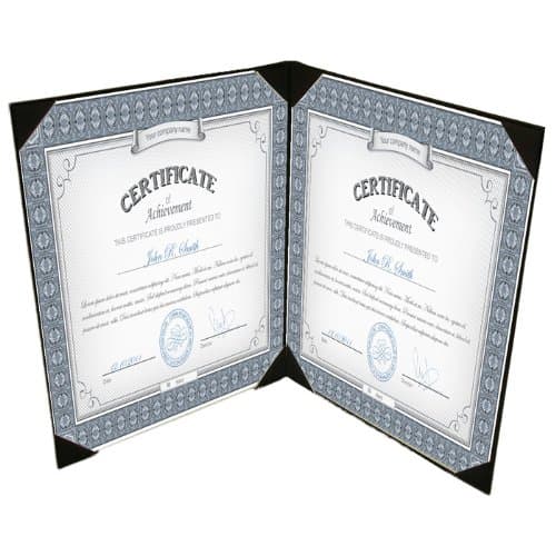10-Pack Deluxe Saver Certificate Covers 8-1/2 x 11" - Book Style Black 8 Ribbon Corners