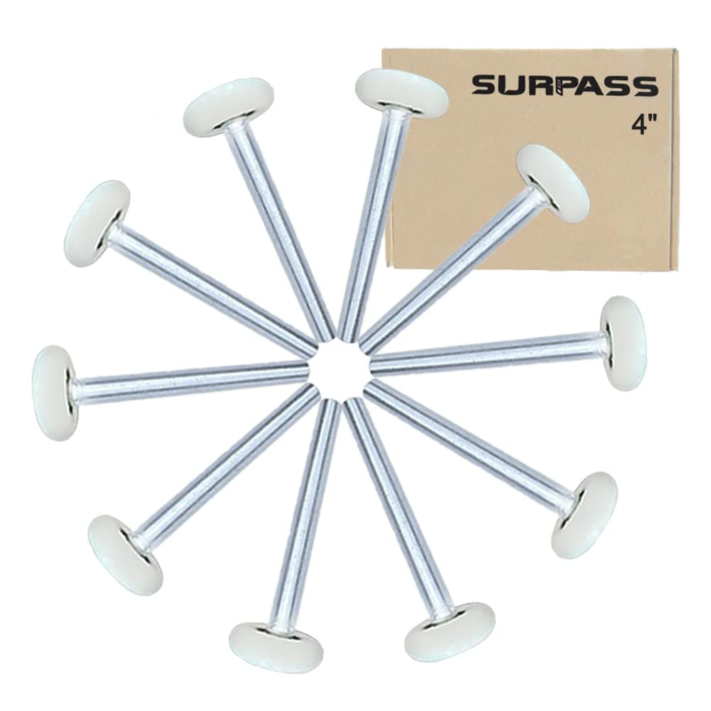 Surpass 10 Pack 2'' Ultra-Quiet Nylon Garage Door Rollers 4” Stem, 6200-2RS Double Seals Precision Bearings