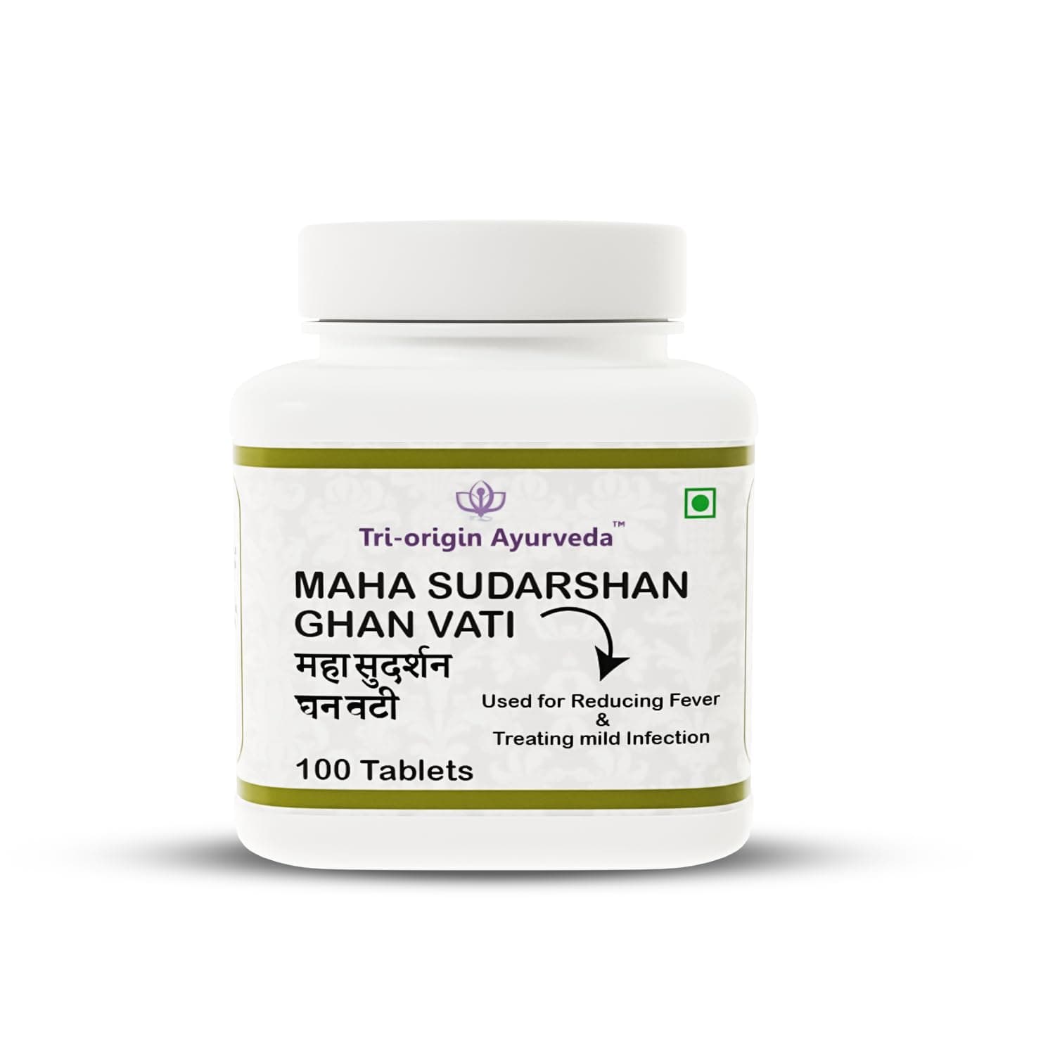 Tri-Origin Ayurveda's Maha Sudarshan Ghanvati Tablets (100 Tablet Pack)- Natural Herbal Supplement, Ayurvedic Immunity Booster, Protects Immune System