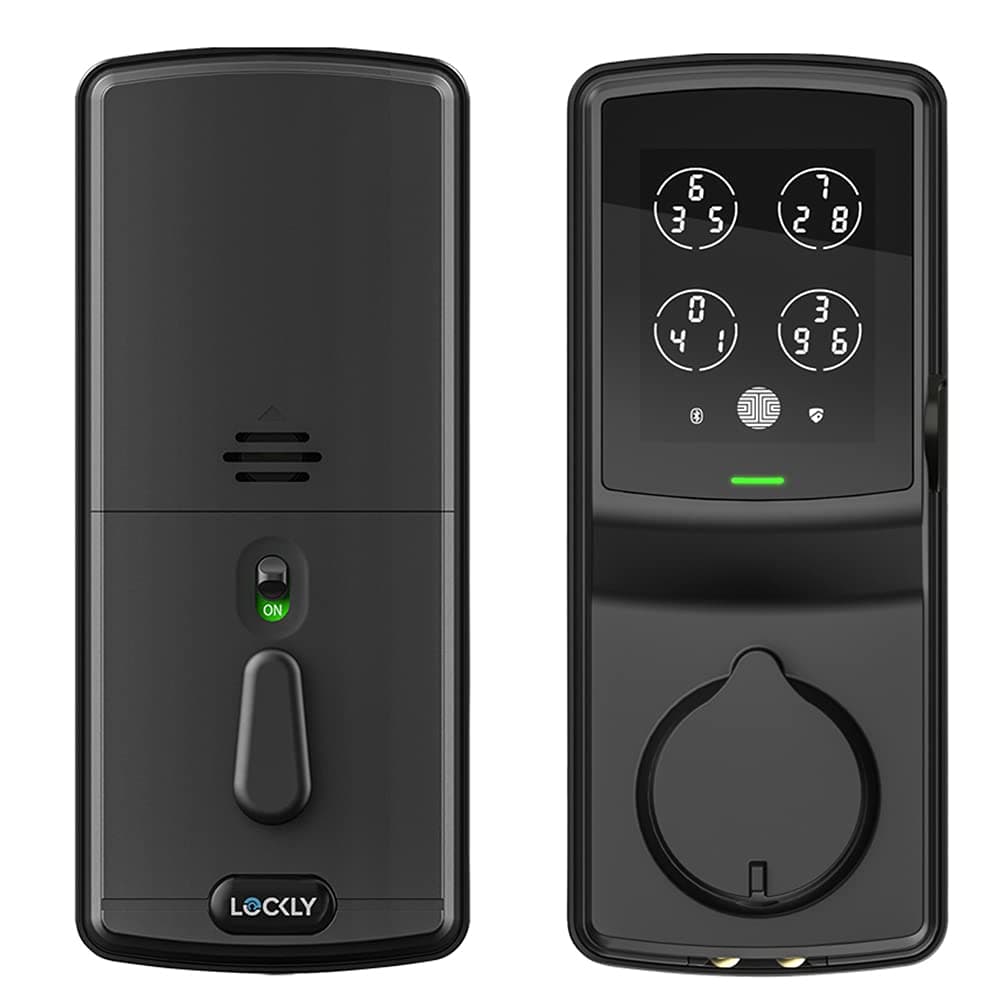 Lockly Secure Pro Digital Keypad Smart WiFi Deadbolt Door Lock, Unique Biometric Fingerprint Unlock and Remote Control via Smartphone, PGD728WMB Black