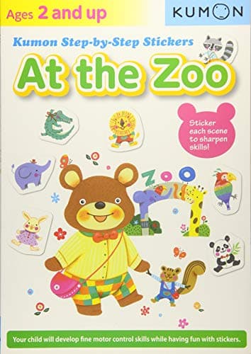 Step-By-Step Stickers: At The Zoo (Kumon Step-By-Step Stickers) Paperback – March 15, 2014