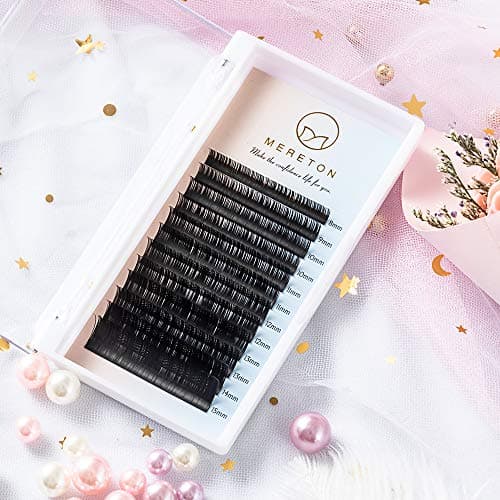 Eyelash Extensions 0.07mm D Curl 8-15mm Mixed Tray, Semi-Matte Black Natural Soft Individual Eyelashes Extension for Salon Professional Use Eye Lashes Extension