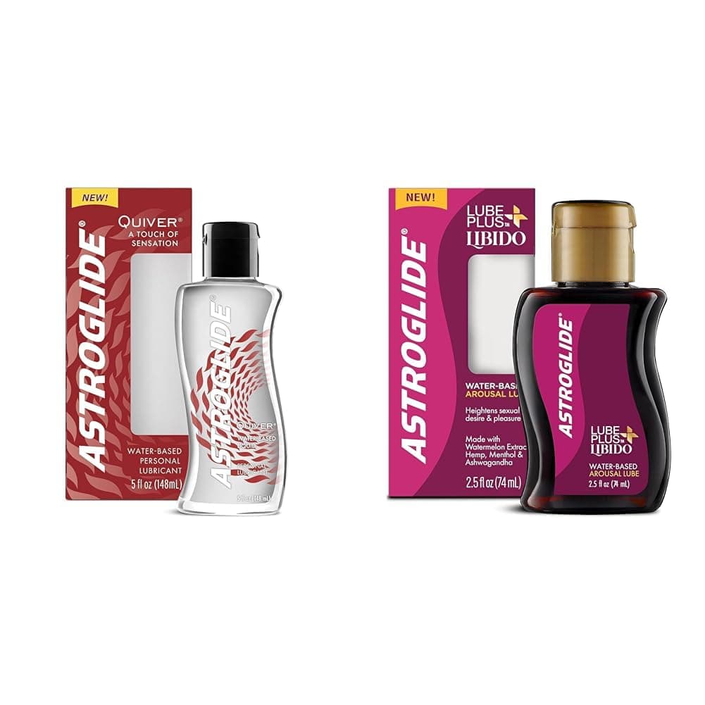 Water Based Lube (5oz) and Lube Plus Libido (2.5oz) Tingling Sensation and Heightened Pleasure Personal Lubricants Bundle