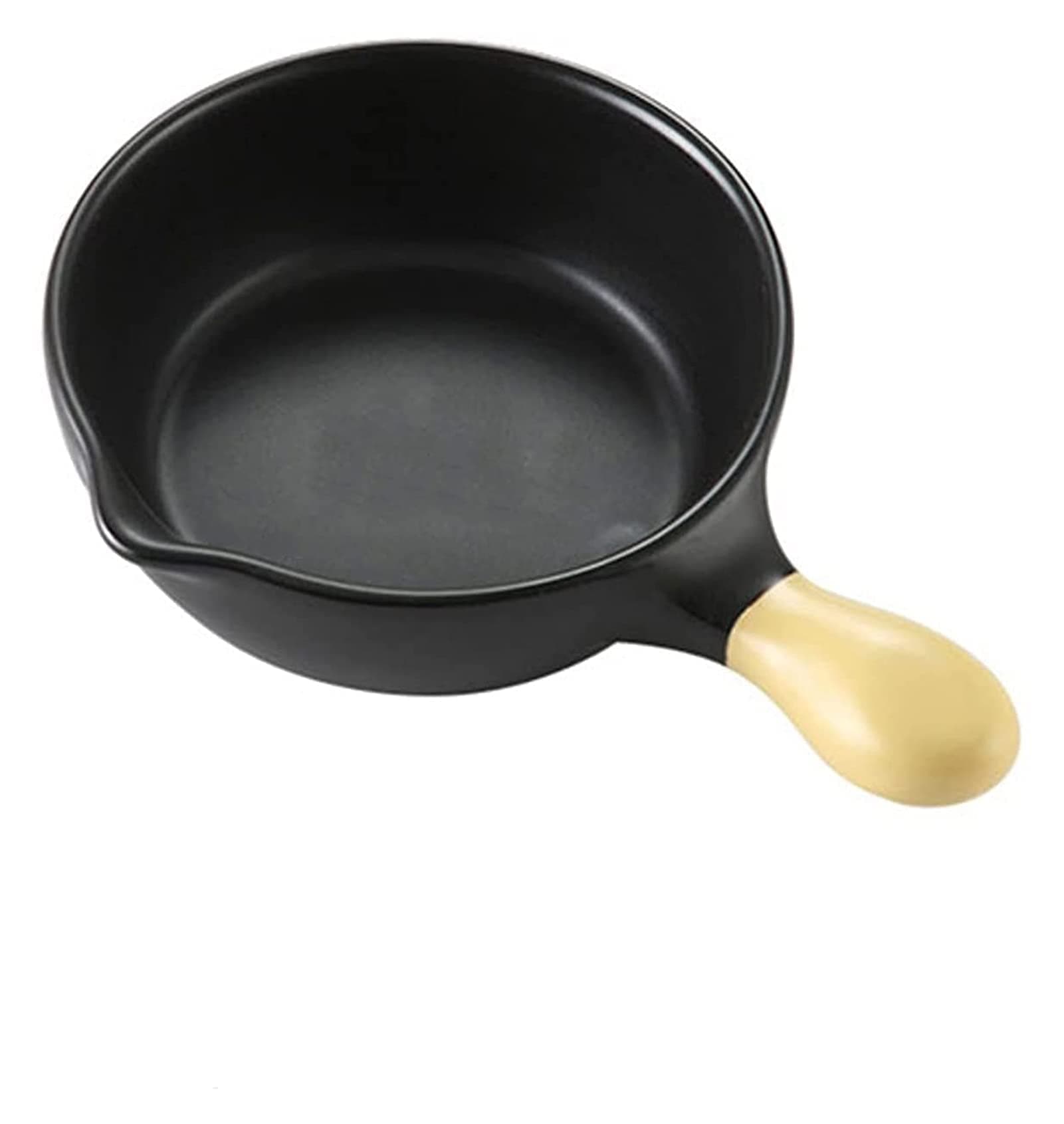 Cooking Pot Casserole Baking Dish Ceramic Ramekins for Baking Salad Ice Cream Desserts Soup Bowls with Single Handle, 700ml Porcelain Round Dessert Bowl Ramekins Lasagna Pans (Color : Beige)