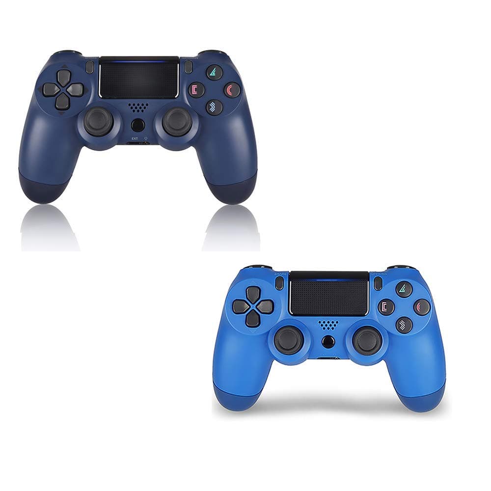 Wireless Controller for PS4 2 Pack Remote Control for Sony Playstation 4 with Charging Cables, (Wave Blue+Midnight Blue)