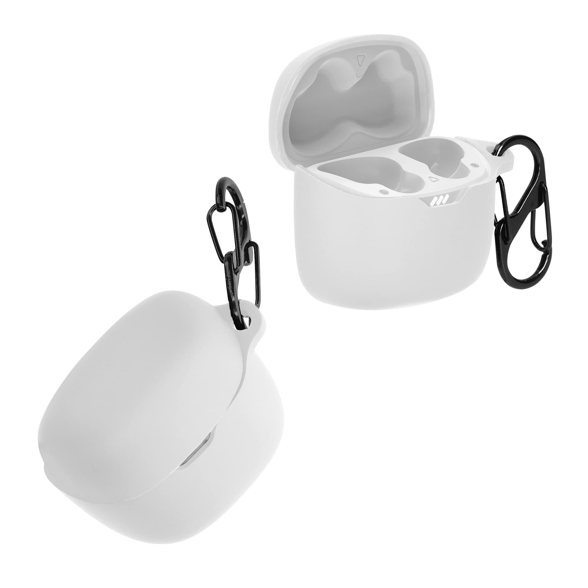 kwmobile Case Compatible with JBL Tune Flex Case - Silicone Cover Holder for Earbuds - White