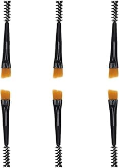 Duo Eyebrow Brush Synthetic Bristles Eyelash Brush Mini Angled Eye Brow Brush and Spoolie Brush for Precision Application, Shaping and Blending
