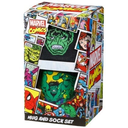 Marvel Comics Mug & Sock Set - Hulk - Mens gift ideas Boys gift ideas