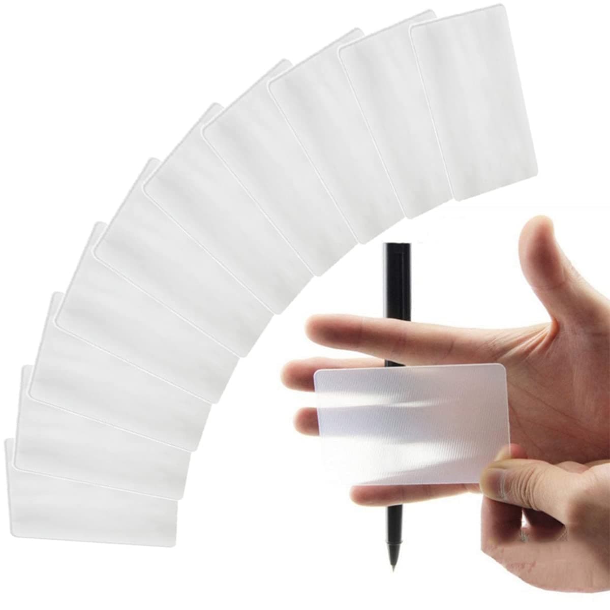 WSNMING Lens Card Illusions Magic Tricks Close up Stage Magic Gimmick Magician Toys (10Pcs Cards)