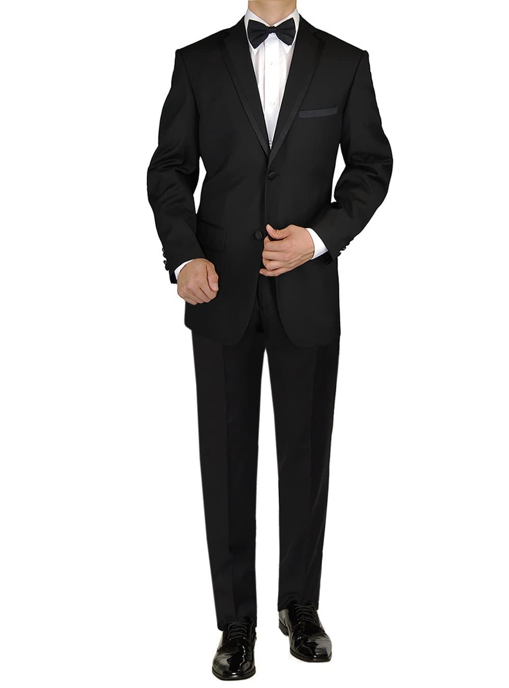 Men's Tuxedo Suit 2 Button Notch Lapel Jacket Adjustable Pants