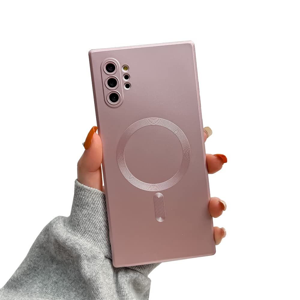 Doowear Galaxy Note 10+Plus Case Magnetic [Support Magsafe Charger] Wireless Anti-Scratch Shockproof Full Camera Protection Slim Silicon Phone Cover Case for Samsung Galaxy Note 10 Plus 6.8"-Pink