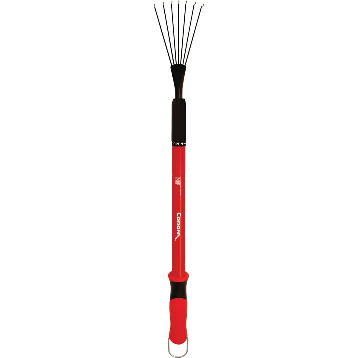 Corona GT 3050 Extendable Handle Rake, Extends reach to 34 inches, Red, 18"-36"