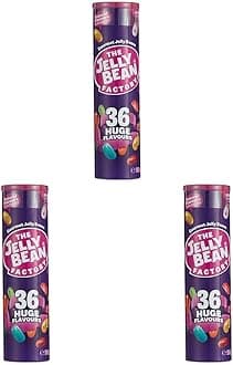 Jelly Bean Factory Gourmet Tube | 36 Mix | Gluten and Gelatine free | Impulse candy (1 x 90g) (Pack of 3)