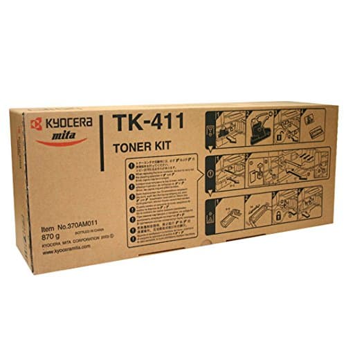 370AM011 Model TK-411 Black Toner Kit for use KM-1620, KM-1635, KM-1650, KM-2020 and KM-2050 Multifunction Printers; Up to 15000 Pages Yield at 5% Average Coverage