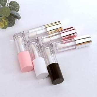 COSIDEA 14pcs Empty 6ml big doe foot wand Chunky lip gloss tubes for DIY lipgloss,Pink round lipgloss containers tubes with thick wand, Rose gold, 4-4.5 Years 3X-Narrow Little Kid, Tube
