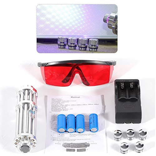 High Power Blue Ray Buring Light 450nm Beam Light 5m Watt with Box (Light with 4 Batteries)