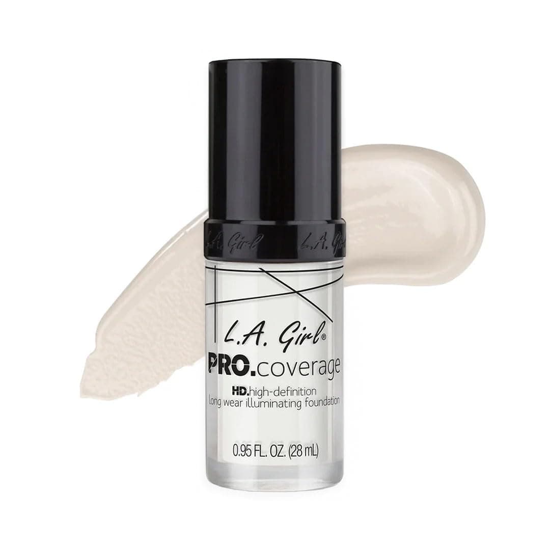 L.A. Girl PRO Coverage Illuminating Foundation – Dewy Finish Liquid Makeup for Glowing Skin, Long-Lasting & Hydrating Base for Dry to Normal Indian Skin, 28ml (White)
