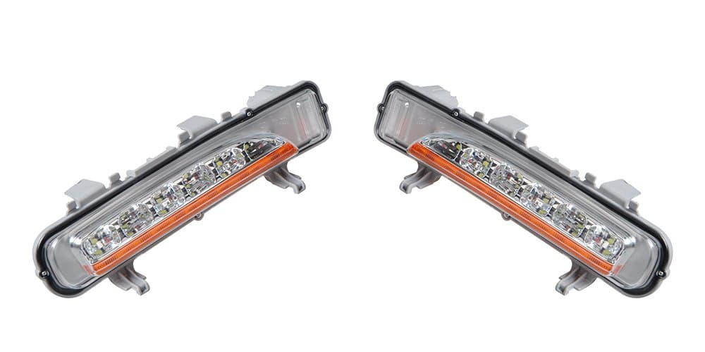 Primeauto Daytime Running Lights for Ford Edge 2012-2014 Driving Light with Yellow Turn Signals Car LED DRL Daylight (1 Pair)
