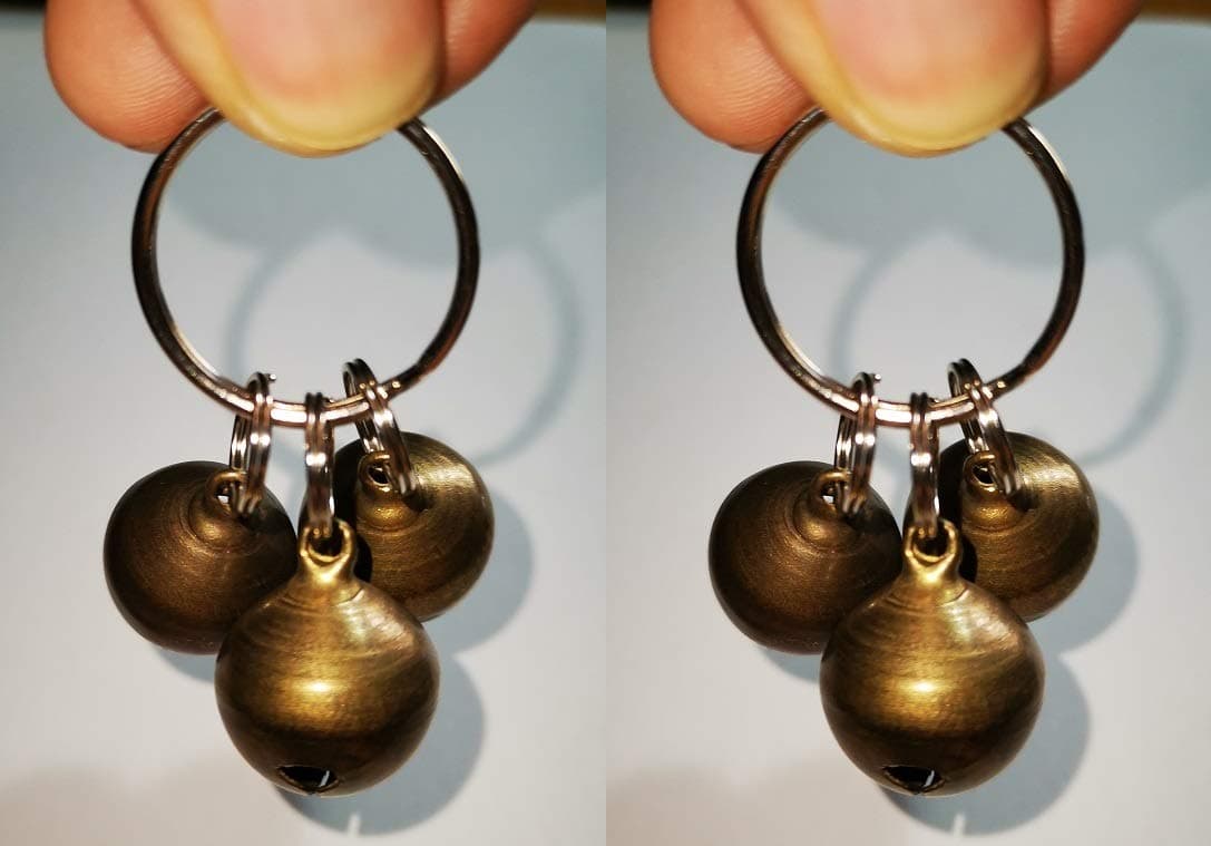 DocBrother 2 Pack (6 pcs) 3/4 Inch (20mm) Brass Bells for Cat Collars or Dog Collars or Bird - Dog Charm Bells for Collars Necklace Pendant Accessories with Key Rings