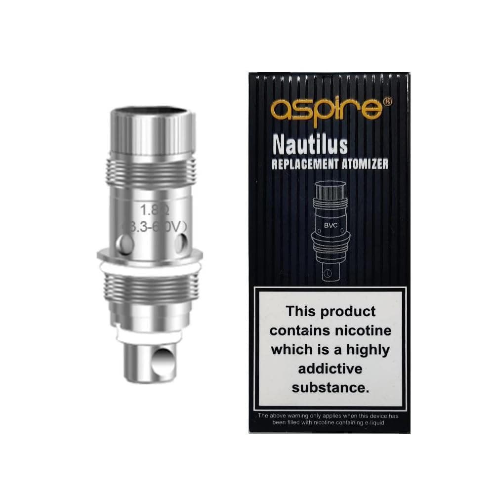 Aspire Nautilus Mini BVC Replacement Coils 1.8 Ohm [Pack of 5] - Longer Lifespan, Better Vapour Production for Nautilus/Nautilus2/Nautilus3/NautilusMini/NautilusNano/NautilusAIO/K3 Tank, No Nicotine
