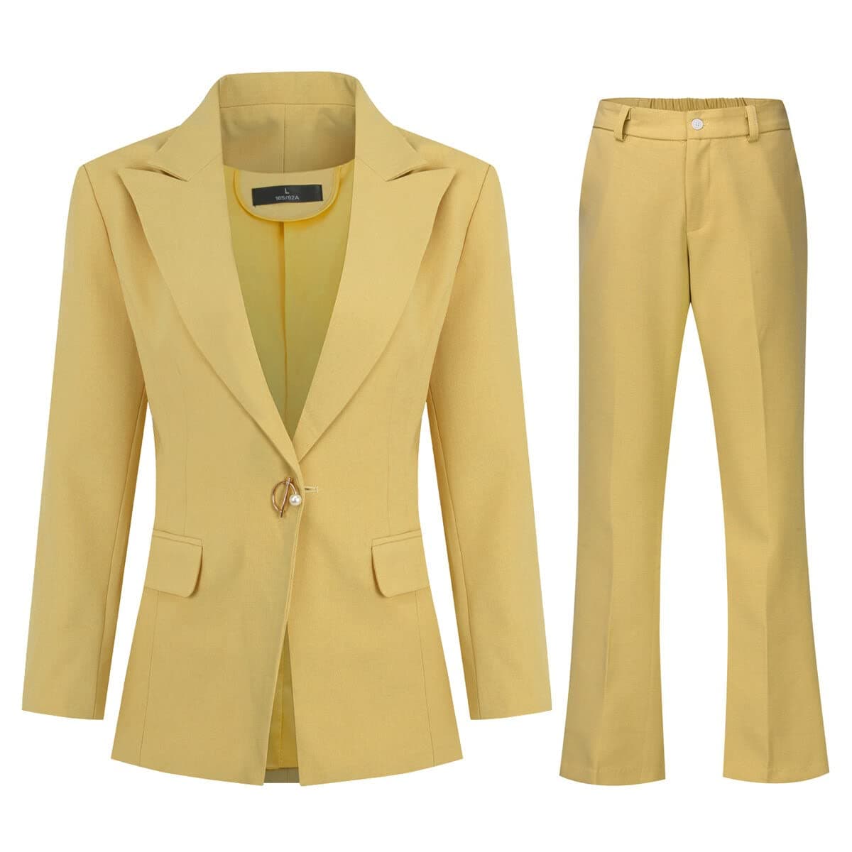 – Women's Suit 2 Piece Formal Office Blazer Jacket One Button Suit Set Trouser Suits Work Smart Suit Jacket and Trouser