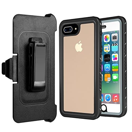 iPhone 7/8 Plus Waterproof Case Belt Clip & Waterproof Float Built-in Screen Protector Dropped Dust-Proof Snow-Proof Anti-Snow Anti-Knock Cover Fits Apple iPhone 7 Plus and iPhone 8 Plus