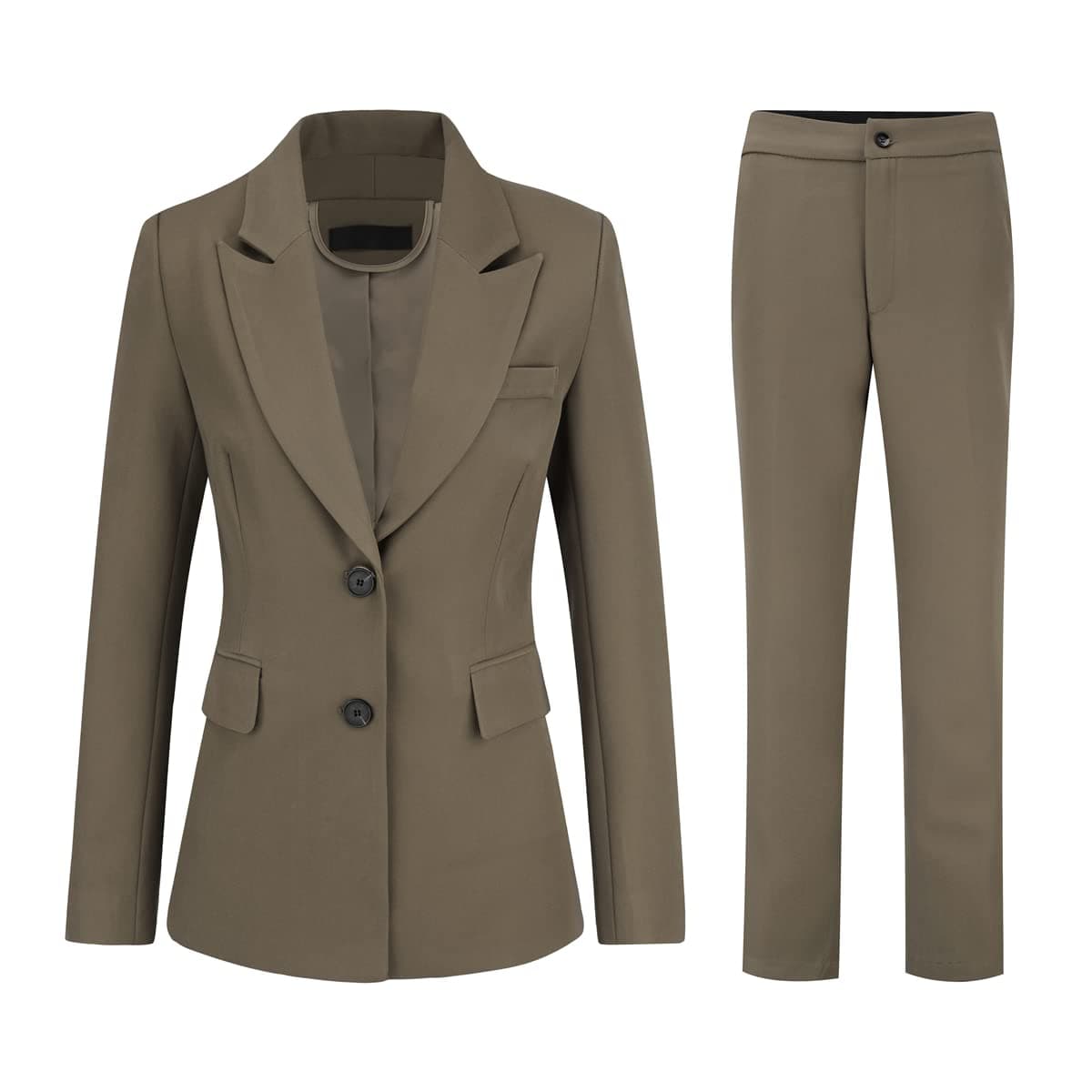 YUNCLOS Women's 2 Piece Office Work Suit Set One Button Blazer and Pants