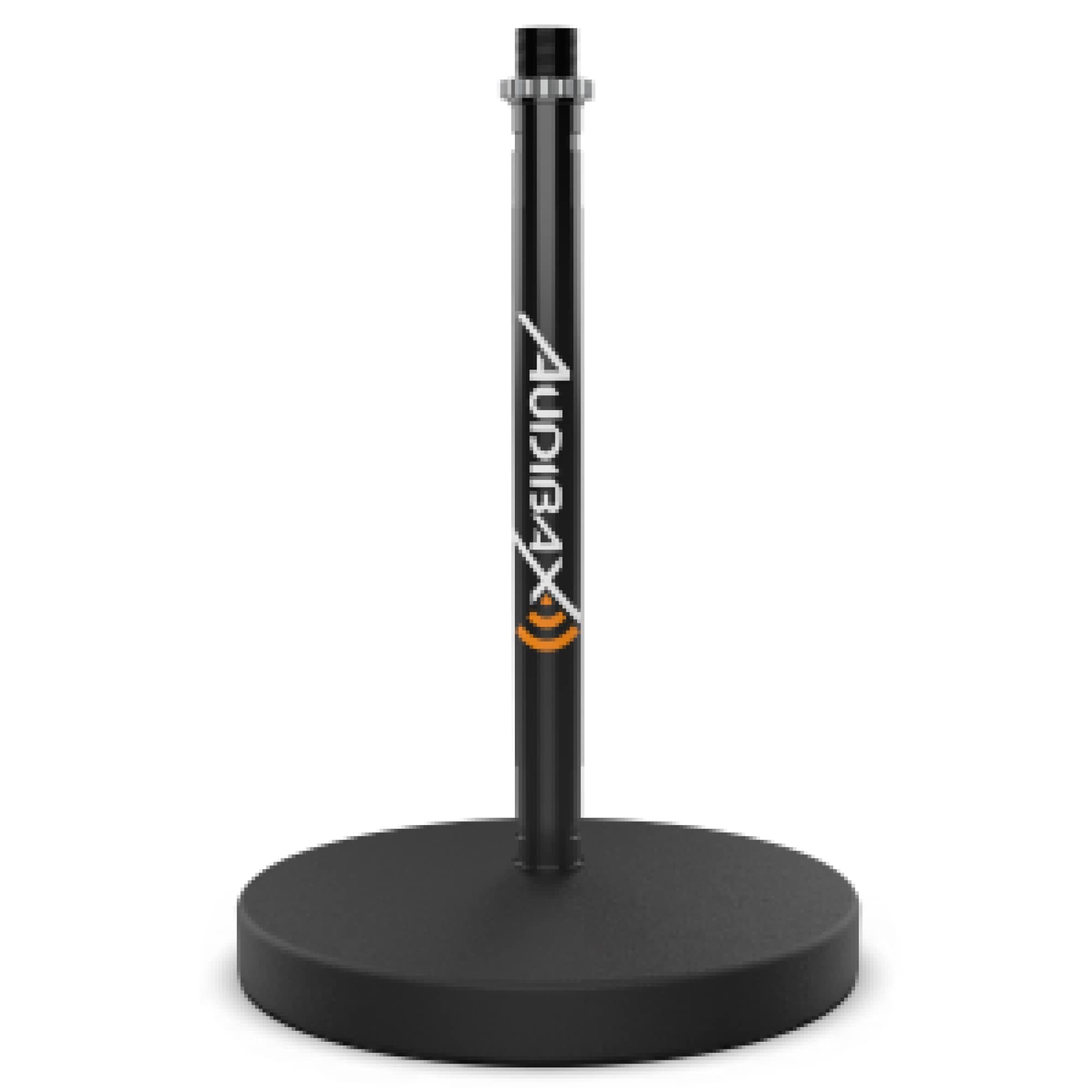 Audibax SM45 – Table Microphone Stand – Desk Stand with Round Base – Universal Clamp Thread – Stable and Robust Base with 13 cm Diameter and 16 cm Height