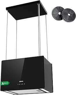 CIARRA Island Cooker Hood 48cm 700m³/ h CBCB4850 WIFI APP Touch Control Ceiling Hood 4-Speed with Booster Recirculating Kitchen Extractor Fan