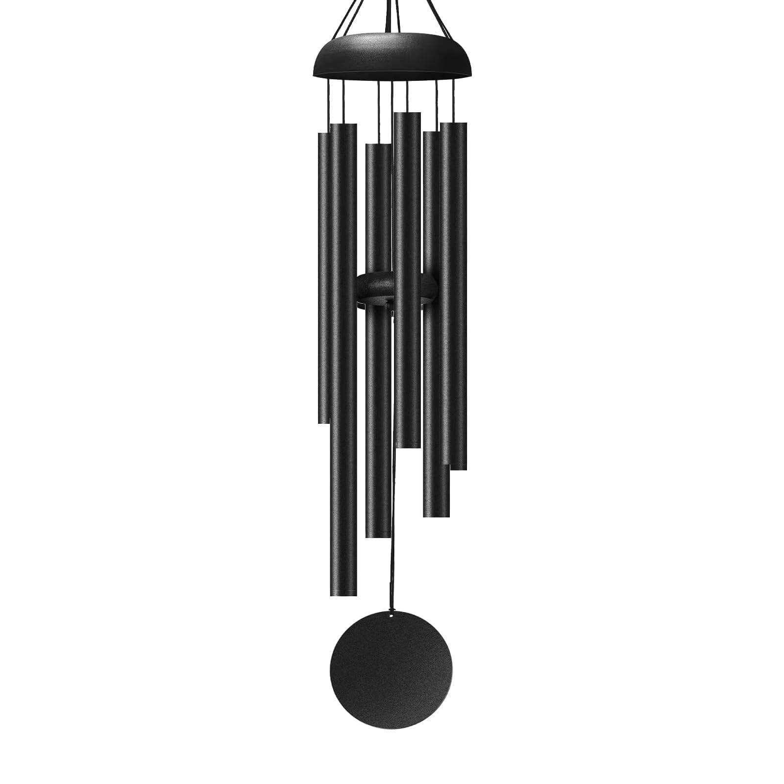 WindChimes Outdoors, 32 Inches Deep Tone Metal WindChimes with 6 Thickened Aluminum Tubes, Wind Chimes for Outside, Memorial Wind Chimes Best Gift for Mom Grandma Women, Black