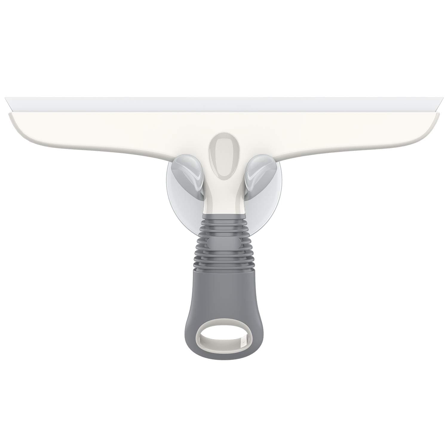 MR.SIGA Multi-Purpose Silicon Squeegee for Window, Glass, Shower Door, Car Windshield, Heavy Duty Window Scrubber, Includes Suction Hook, 10 inch, White & Gray, 1 Pack