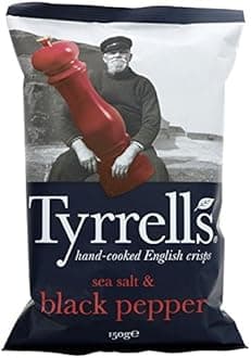 Tyrrell's Sea Salt & Black Pepper Chips 6x150g