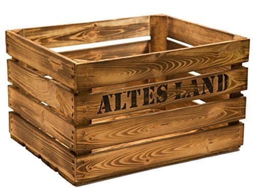 Set of 3Solid Fruit Storage Crate Apple Crate Box from Altes Land 49x 42x 31cm - Natural