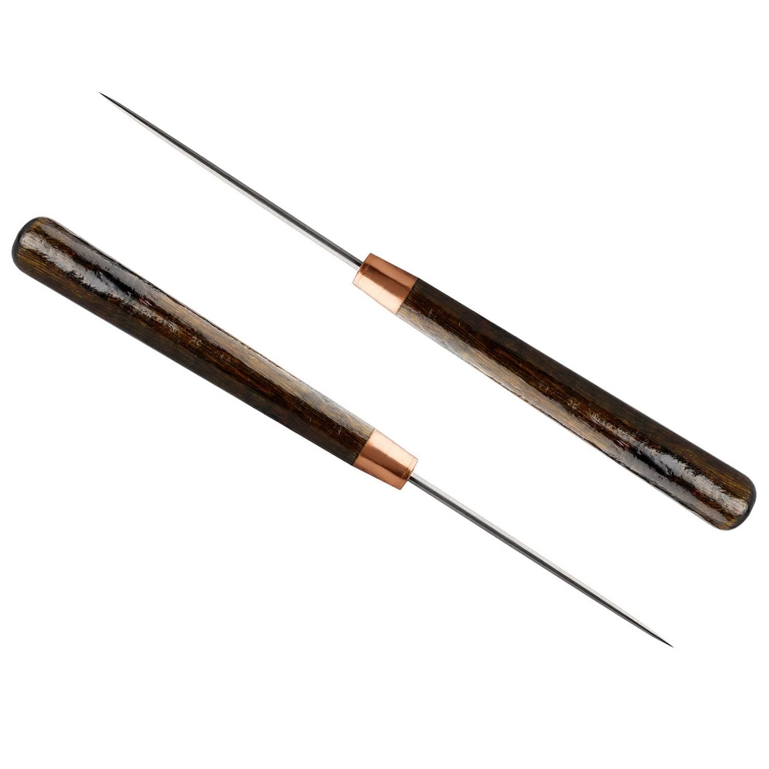 Wooden Handle Scratch Awl Tool, 2 PCS for Leather Hole Punch, Sewing and Leather Craft Repair
