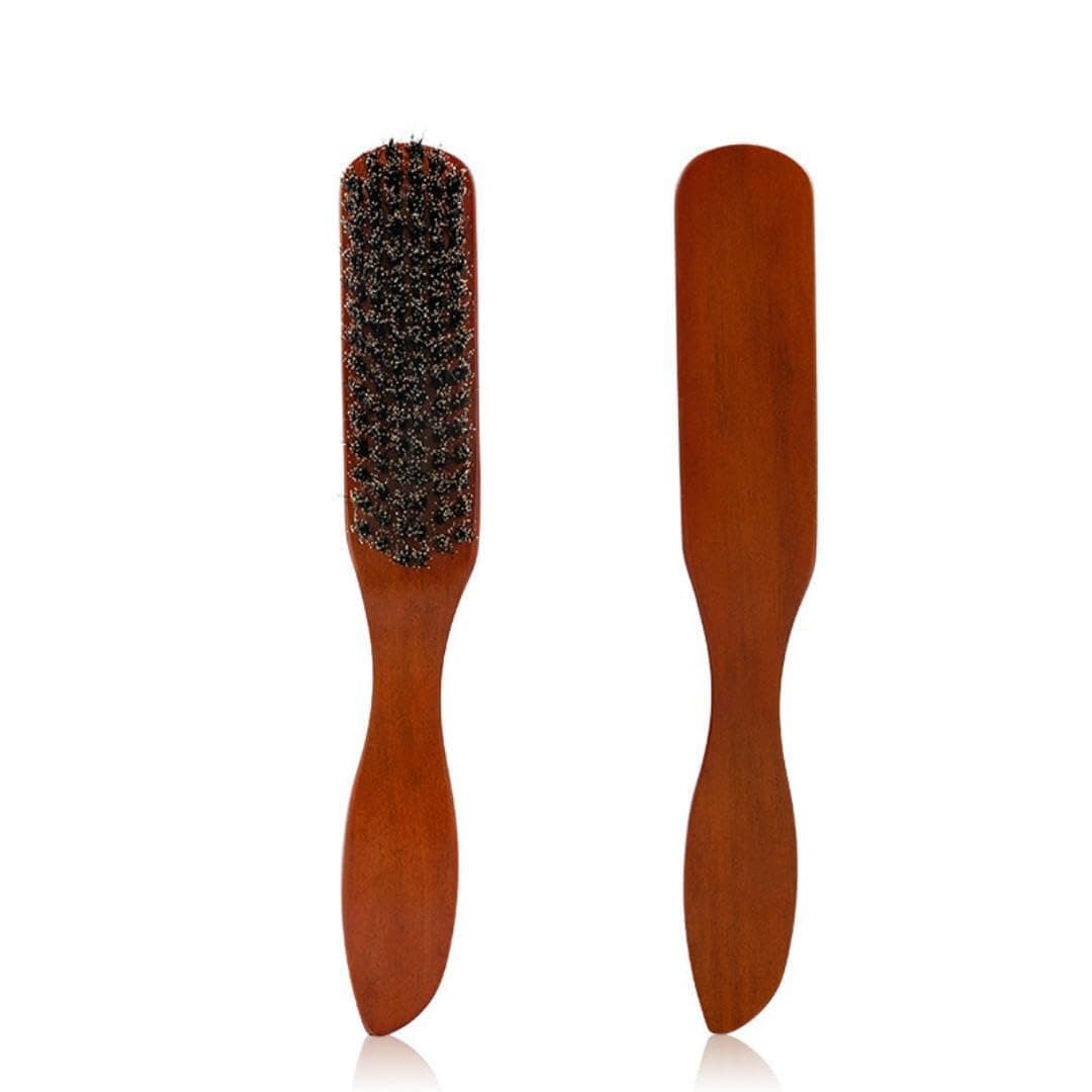Wild bristle hair brush with solid wood handle, eco-friendly hair brush for hair cutting kits, women, men and children, hair smoothing and massage, smoothing tangles, enhancing shine and health, profe