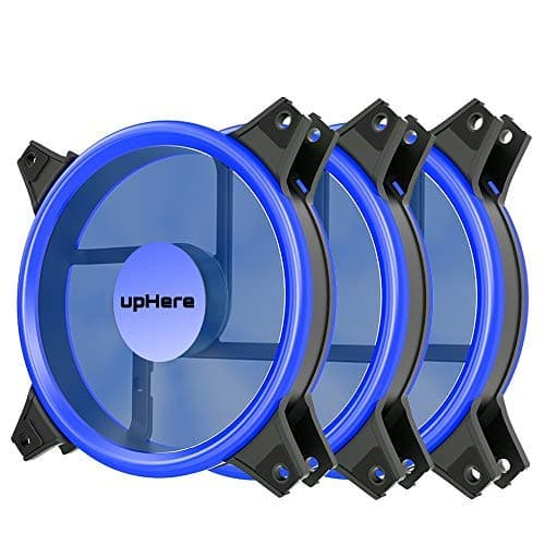 upHere 120mm Blue Case Fan LED Silent Fan for Computer Cases,PWM Fans,CPU Coolers, and Radiators Ultra Quiet, Premium Edition,4 Pin 3 Pack/B12CM4-3