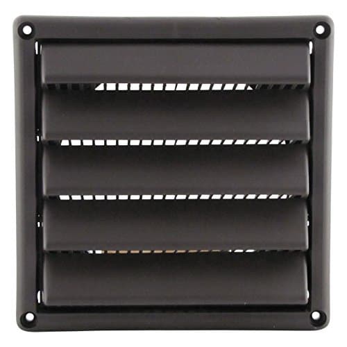 Plastic Wall Vent with Fixed Louvers | Air Intake or Exhaust Applications + Made with High Density Polyethylene Plastic + UV Inhibitors + Brown, 6 Inch - FAMCO