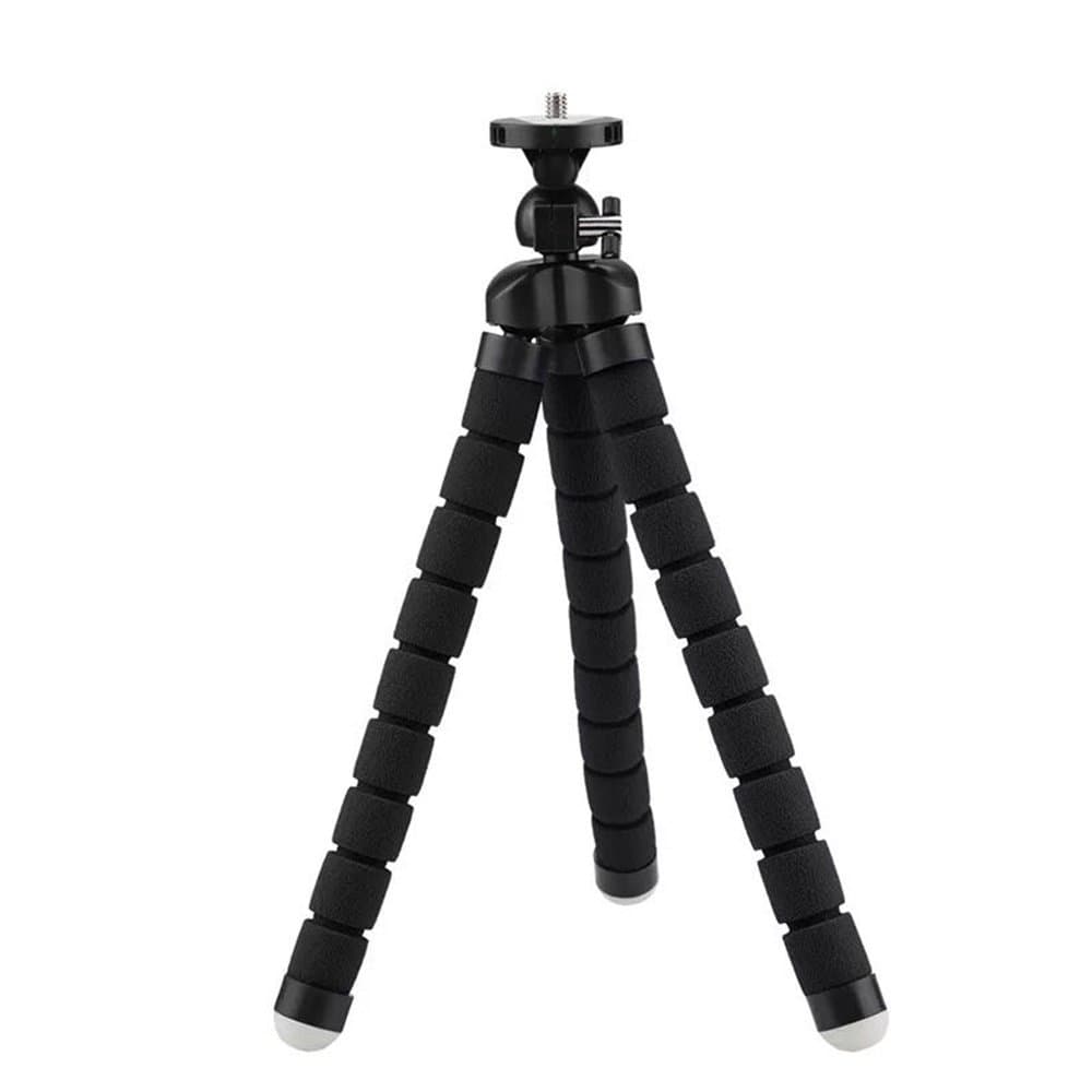 Shapeable Octopus Phone Tripod, Portable and Adjustable Camera Stand Holder with 1/4 Screw and Universal Clamp for iPhone, Android Phone, Sports Camera GoPro (Black)