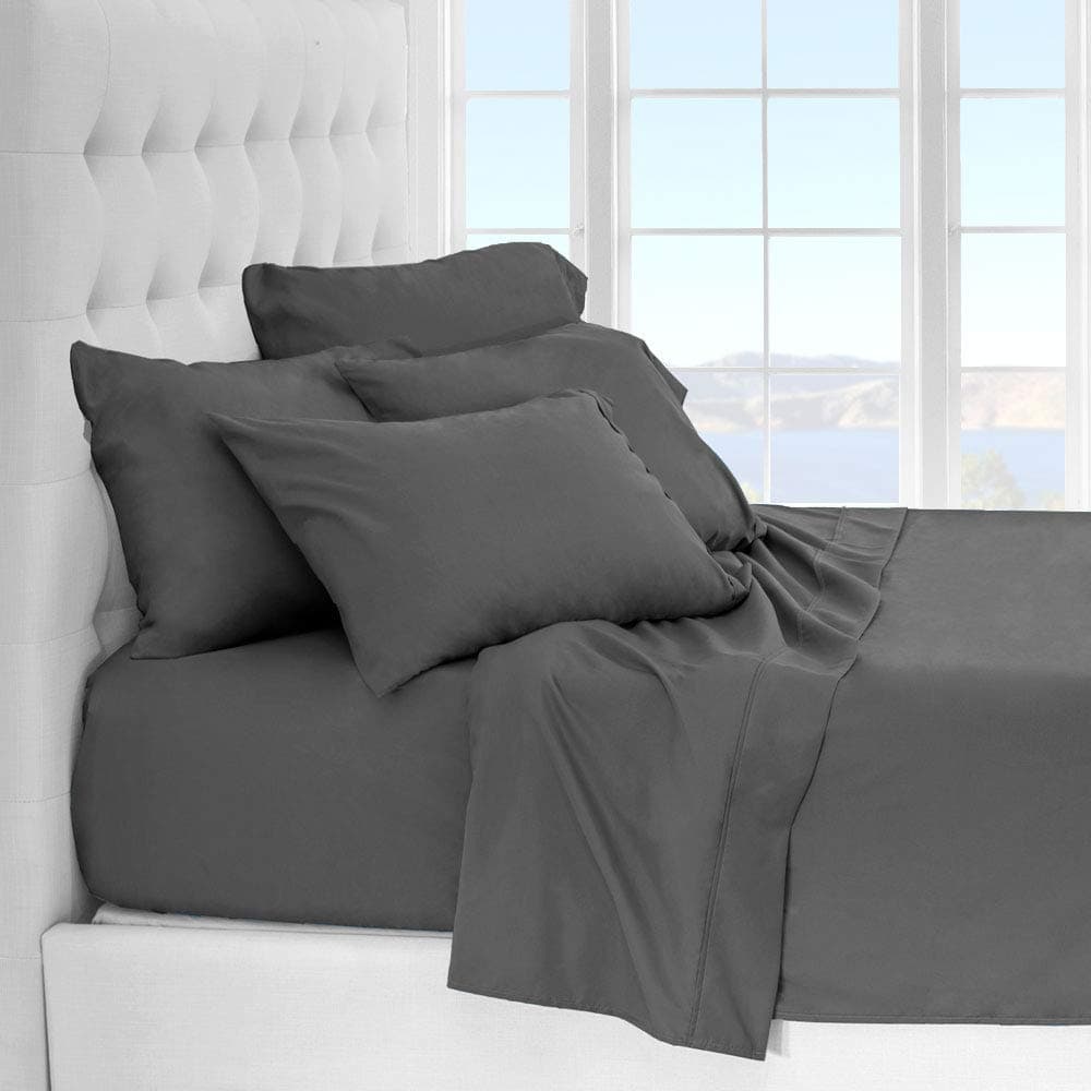 Ivy UnionMicrofiber Sheet Set - King Size Bedding - Breathable & Soft - Deep Pocket (King, Grey)