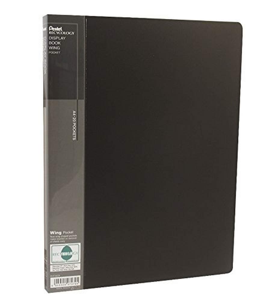 Recycology DCF442A Display Book Wing with 20 Pockets - Black