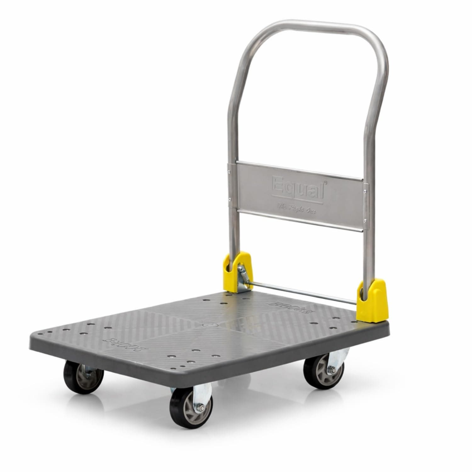 Equal 200kg Portable Foldable Platform Trolley - Heavy-Duty PP Frame - 360 Degree Rotating High-Density PU Wheels - 1-Year Warranty - Home, Warehouse and Industrial Use (72cm x 48cm)
