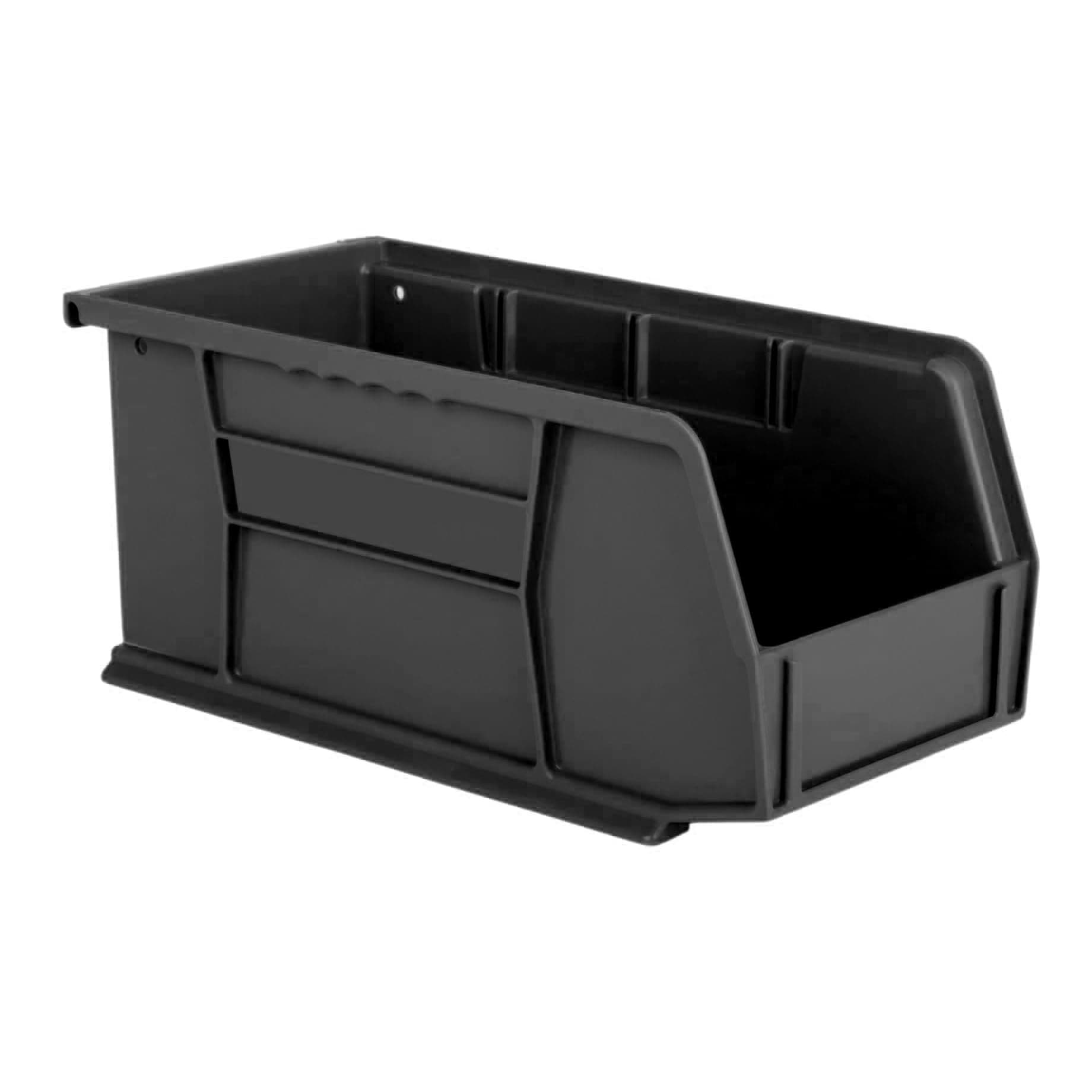 Hudson Exchange 11" x 5-1/2" x 5" Plastic Stackable Storage Bin and Hanging Container (Black, 1 Pack)