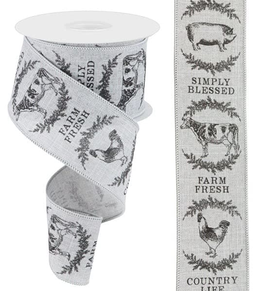 2.5"X10yd Farmhouse Animals