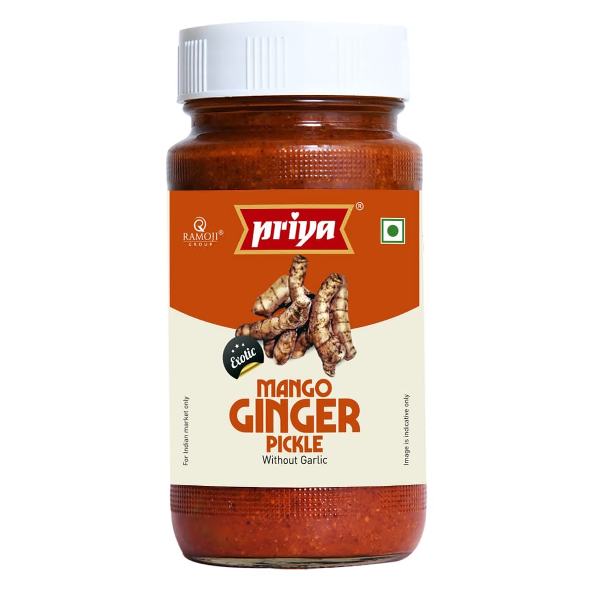 Mango Ginger Pickle (Pickled Minced Mango Ginger in Oil) WITHOUT GARLIC - 300g., 10.6oz