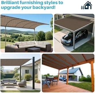 Patio Paradise 6' x 13' Sun Shade Cloth with Grommets Rectangle Shade Sail Straight Edge, Outdoor Patio Shade Canopy Pergola Cover UV Block Fabric for Backyard Deck Garden Activities, Brown