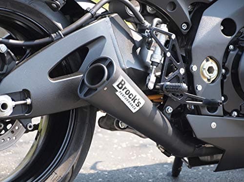BROCKS PERFORMANCE 390859 Alien Head Full Exhaust System BLACK for 2007-2008 GSXR1000 w/ 14" Black Ceramic Muffler, 390859