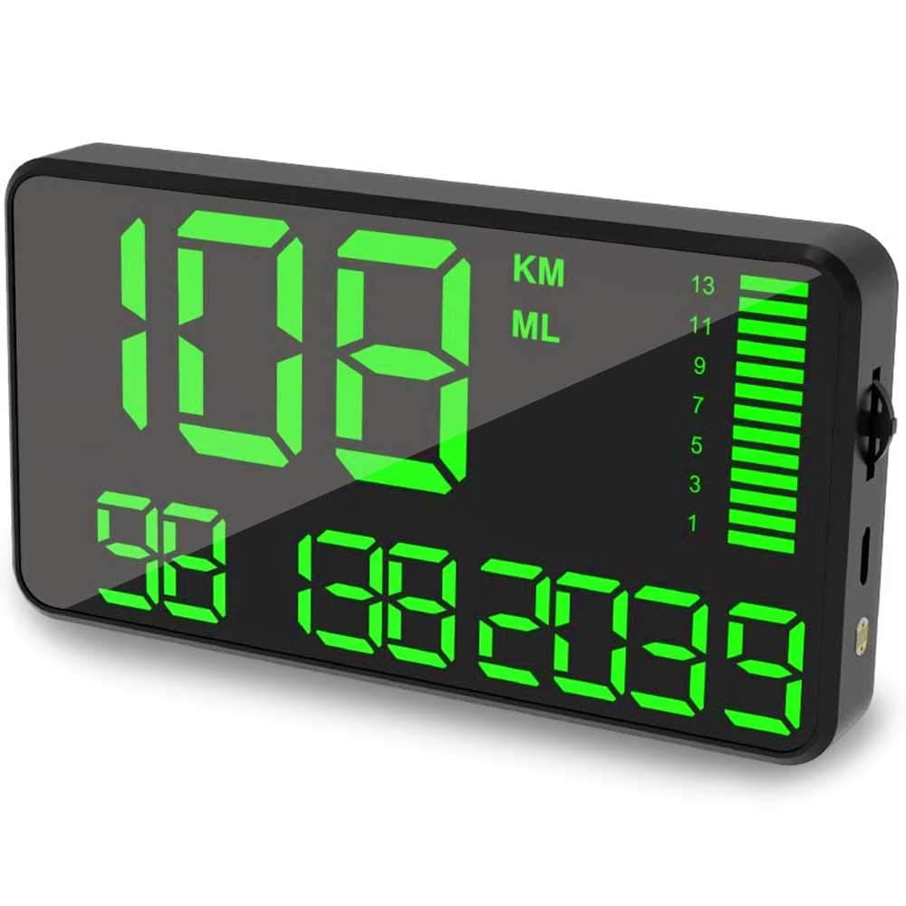 GPS Speedometer Odometer HUD Digital Display 5.5 inch MPH/KMH with Over Speeding Alarm for All Vehicle Auto Truck Bicycle Motorcycle, Speed, Driving Mileage, Time Calculation