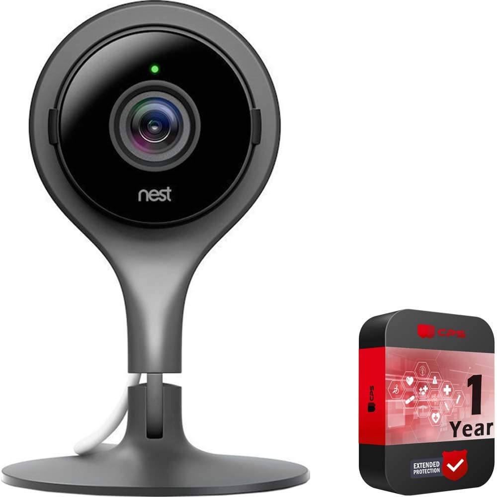 Nest NC1102ES-MS Cam Indoor Security Camera Bundle with 1 Year Extended Warranty