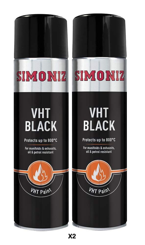 Simoniz Black VHT Spray Paint 2x 500ml