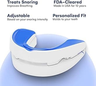 VitalSleep Anti Snoring Mouthpiece for Men - Adjustable FDA-Cleared Snore Guard with Custom Fit - Comfortable Sleep Aid for Snoring Relief - Moldable Mouth Guard, Made in USA, Better Sleep